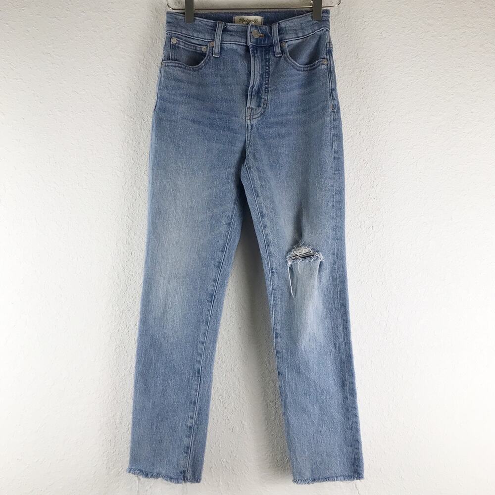 Madewell The Perfect Vintage Jean Rosabelle Wash High Rise Raw Hem Tapered 24